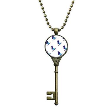 Imagem de OFFbb-USA United States Democracy Joe Figura Blue Repeat Chaveiro Colar com pingente de corrente enfeitada