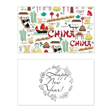Imagem de China Bamboo Lantern Panda Festival Ano Novo Cartão de felicitações Bless Message Present