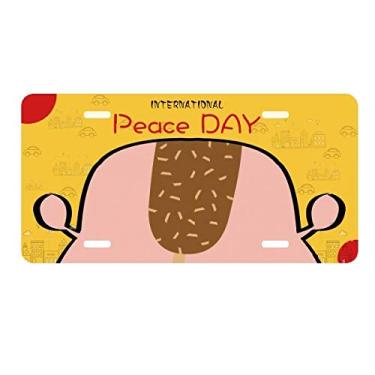 Imagem de DIYthinker Placa de licença chocolate crocante doce sorvete etiqueta decoração de carro dia da paz