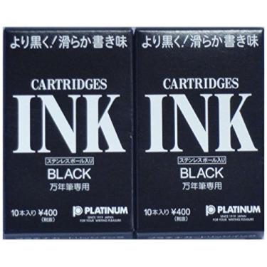 Imagem de Platinum Cartuchos de tinta para caneta-tinteiro (preto) 10 cartuchos × 2 pacotes (importação do Japão)