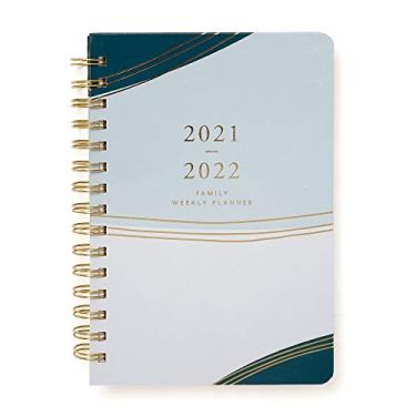 Imagem de russell+hazel Agenda semanal acadêmica para família A5 2021, ondas, 14,3 x 21 cm