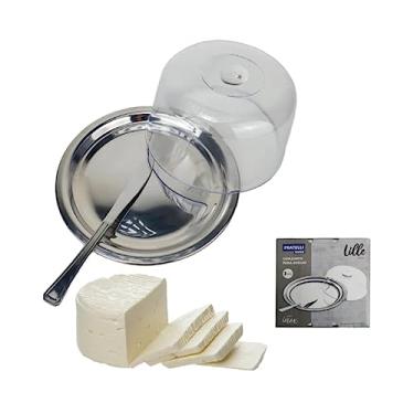 Imagem de Conjunto 3 Peças para Queijos Queijeira com Tampa e Faca