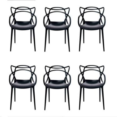 Imagem de Kit 6 Cadeiras Allegra Jantar Cozinha Escrivaninha Preta !!