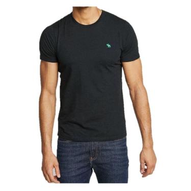 Imagem de Camiseta Abercrombie Clássica Preta Bordado Verde Tamanho PP