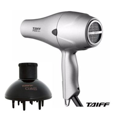 Imagem de Kit Taiff - Secador Profissional Fox Ion Prata 2000W 220V + Difusor De Ar Curves