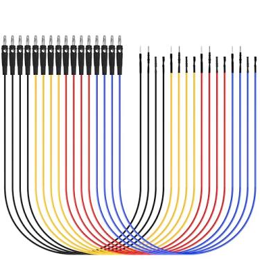 Imagem de KAWISH Fios de ponte de tábua de pão universal conduz macho para fêmea para diagnóstico automotivo de osciloscópio de caixa de fuga (16 peças)