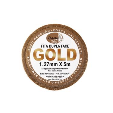 Imagem de Fita Adesiva Capilar gold Dupla Face Rolo 5m x 1,27cm