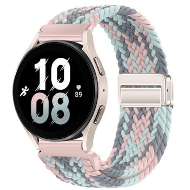 Imagem de Pulseiras magnéticas de nylon compatíveis com Samsung Galaxy Watch 6/5/4/3 Pro/Classic/Sport/Gear S3/S2 Frontier/Active, 20 mm e 22 mm para Samsung Watch de 47 mm, 46 mm, 45 mm, 44 mm, 43 mm, 42 mm,