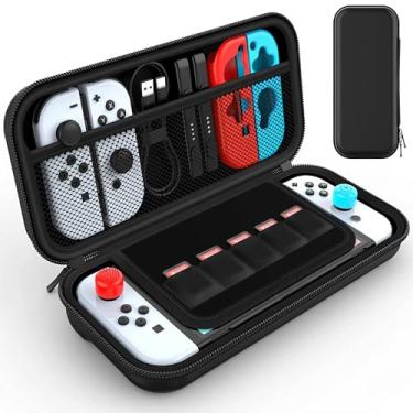 Imagem de Case Para Nintendo Switch Oled - Capa Protetora Para Nintendo Switch Oled Com 6 Compartimentos Bolsa Perfeita Para Viagens Estojo Bag de Proteção e Acessórios Para Nintendo Switch Oled - 4Leader