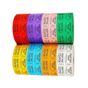 Imagem de Lancaster Bingo Company Ingressos de sorteio de fileira dupla - 1000 bilhetes numerados consecutivamente, perfurados, mantenha este cupom - pacotes múltiplos (pacote com 8)