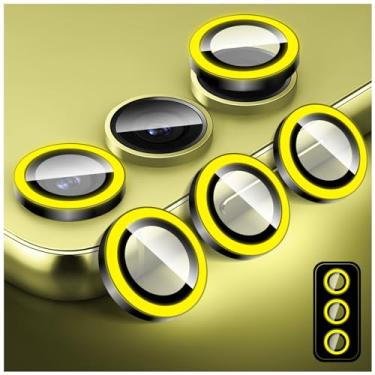 Imagem de Kucheed Protetor de tela luminoso para Samsung Galaxy S23/S23 colorido noctilucente vidro temperado protetor de tela, alinhamento automático anéis de liga de alumínio