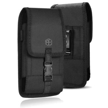 Imagem de Suporte de cinto para celular AH de grau militar de nylon para homens com clipe para transporte de bolsa Android para [iPhone 6 6S 7 8 X XR XS 11 12 Pro] iPhone 11 Moto Droid x Holster PRO S8 S9 S7 S20 serve para Otterbox ou capa grossa