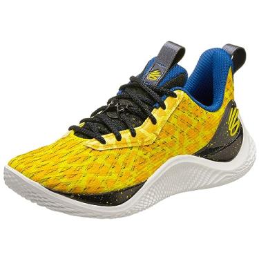 Imagem de Under Armour Curry 10 Bang Bang 3026272 Tênis masculino de basquete (Reino Unido 10,5 EUA 11,5 EU 45,5, amarelo e preto 700), Amarelo e preto 700, 43
