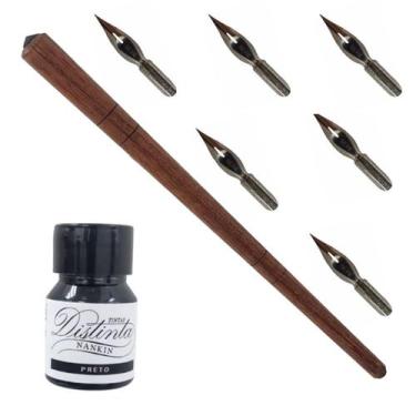 Imagem de 6 Bico De Pena Inglês Caligrafia Desenho Aço Inox Extra Fina - Coisas 