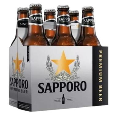 Imagem de Kit com 6 Cervejas Premium Sapporo Long Neck 355ml