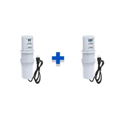 Imagem de Kit Torres Tomada Totem Slim Manual 2Tom 20A 2 e 3 USB 5.2A - CONNECT 