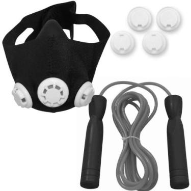 Imagem de Mascara de Treinamento Respiratorio + Corda de Pular com Rolamento  Li