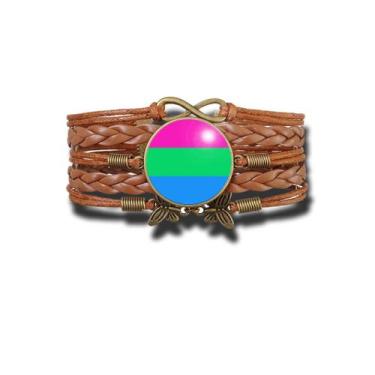 Imagem de Pulseira Feminina Bandeira do Orgulho Polissexual Ajustável - RECANTO 