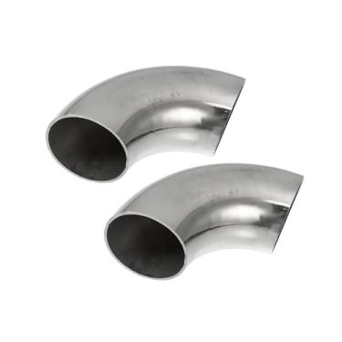 Imagem de ACROPIX 2 peças OD 1,75 polegadas 90 graus 1,5 mm espessura mandril curva cotovelo SS304 tubo de curva de aço inoxidável tubo de cotovelo de escape para carro modificado sistema de escape peças de
