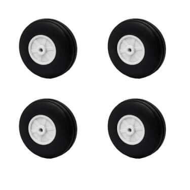 Imagem de 4PCS 2 Inch RC Airplane Foam Wheel Light Sponge Tire with Plastic Hub for RC Airplane Helicopter DIY Model Toy Wheel Replacement Parts (2 Inch)