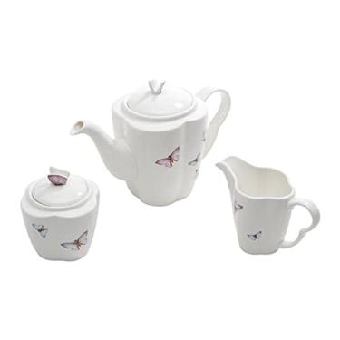 Imagem de Wolff Conjunto 3 Peças de Porcelana de Café Borboletas Branco