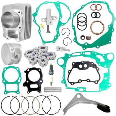 Imagem de BIGLKNM Kit de reconstrução de junta tensora de anel de pistão de cilindro de 68,5 mm compatível com Honda Recon 250 SporTrax 250 EX 2×4 TRX250X
