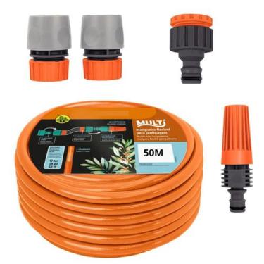 Imagem de Kit 20M Mangueira Laranja + Conjunto Engates Rapidos - Tramontina