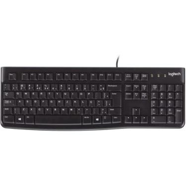 Imagem de Teclado com fio USB Logitech K120 Português BR, Preto