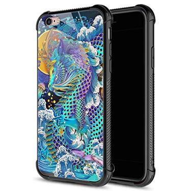Imagem de Capa para iPhone 6S Plus, capa de vidro temperado 9H para iPhone 6 Plus para meninos, design de padrão colorido abstrato, à prova de choque, antiarranhões, para Apple iPhone 6/6S Plus 5,5 polegadas, cor abstrata, iPhone 6/6S(4.7 inch), Rainbow Dragon