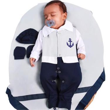 Imagem de Saída de Maternidade Menino Âncora Marinheiro 05 Peças - Enxovais Amor