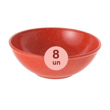 Imagem de 8un Tigela bowl 1lt salada petiscos Vermelho 18,5cm - Evo