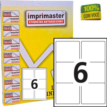 Imagem de Etiquetas Adesivas Imprimaster A4 - 99,1mm X 93,1mm - 6 Etiquetas folh