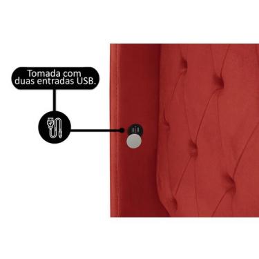 Imagem de Cabeceira Cama Box  material sintético Madeira Queen Grécia - D'Julia,