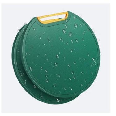 Imagem de Tábua Para Corte Polietileno Carne Legumes 30x32cm Frutas Cor Verde - 