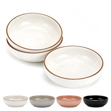 Imagem de Tigelas de cerâmica para gatos, Howise Pet Bowl Pratos para gatos para comida e água, 13,5 cm, pacote com 3 tigelas de comida para gatos, conjunto de tigelas para cães pequenos, acabamento branco