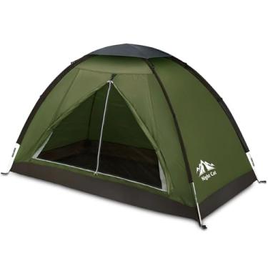 Imagem de Night Cat Barraca de mochila para 1 a 2 pessoas, leve, impermeável, acampamento, caminhada, para adultos, crianças, escoteiros, fácil configuração, camada única, 2,2 x 1,2 m