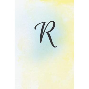 Imagem de R: Letter R Monogram Pastel Watercolor Initial Journal: Blank Lined Daily Notebook, Diary or Writing Pad for Girls, Women, Kids & Teens - 100 pages 6x9 Matte Paperback