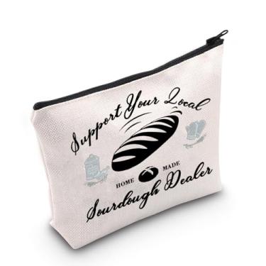 Imagem de JNIAP Presente de panificação apoia seu revendedor de massa fermentada caseiro local bolsa cosmética presente para padeiro, Apoie sua bolsa