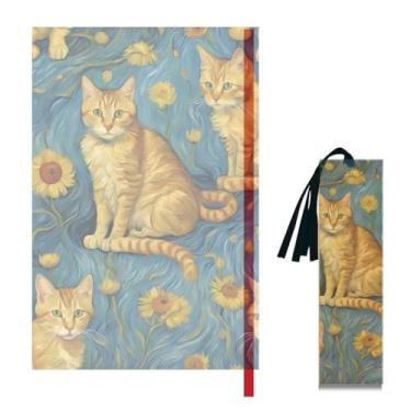 Imagem de Caderno Kraft A5 Gatos Van Gogh - 50 Folhas + Marcador de Página Gatos Van Gogh 04