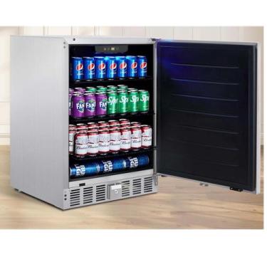 Imagem de Takywep Geladeira de Bebidas 24 Pol Aço Inox 142L Prata com Trava