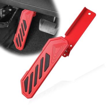 Imagem de Phamyor Descanso De Pé Antiderrapante De Alumínio Para Pedal Morto, Adequado Para Jeep Wrangler Jl Jlu 4Xe E Jeep Gladiator Jt 2018-2024, Painel De Chute Lateral Esquerdo Ajustável, Vermelho