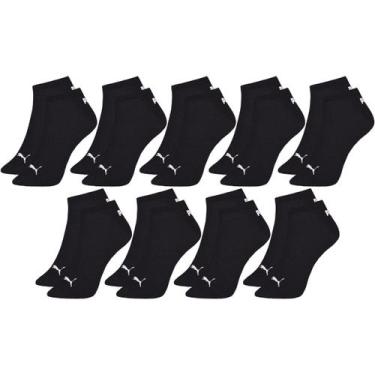 Imagem de Kit com 9 Meias Esportiva Puma Cano Baixo Lisa Modelo Sapatilha Sport 