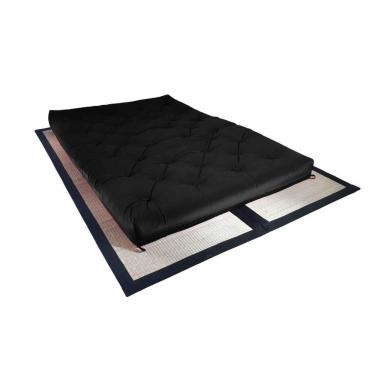 Imagem de Colchão Futon Casal Dobrável Sofa Cama Preto