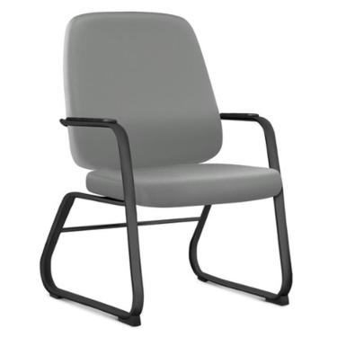 Imagem de Cadeira Executiva Diretor Base Fixa Hub F02 Sintético Cinza - Lyam Decor