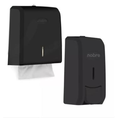 Imagem de Kit Dispenser Papel Toalha Interfolhas E Saboneteira Álcool