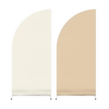 Imagem de Capa Para Painel Liso Meia lua Dupla Face 2mx1m Sistema Veste Fácil (BEGE E OFF WHITE)