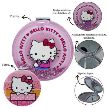 Imagem de Espelho Maquiagem de Bolsa Hello Kitty  Para Seu Dia a Dia - Sanrio