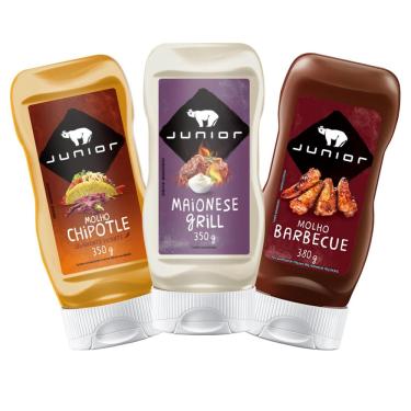 Imagem de Kit Molhos Chipotle, Maionese Grill, Barbecue Junior Lanche