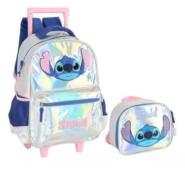 Imagem de Kit Mochila de Rodinhas + Lancheira STITCH Holografica Luxcel