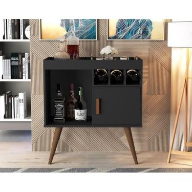 Imagem de  Mini Balcao Buffet Aparador Bar Adega  Cantinho do café 1 Porta  Pés 